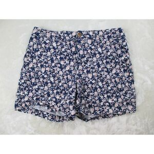 Banana Republic Shorts Womens 4 Blue Pink Floral Chino Casual Ladies